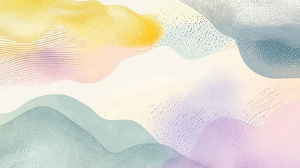 Abstract watercolor landscape background, soft colors, smooth lines, versatile design