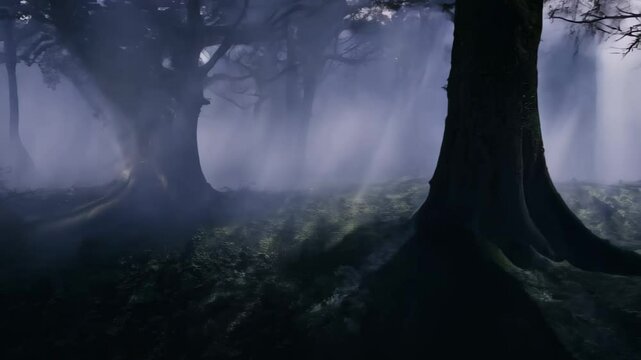 Magical Shadows in a Twilight Grove of Enigmatic Wilderness