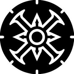 Bold Circular Arrow Symbol Vector for Tattoo and Logo Design