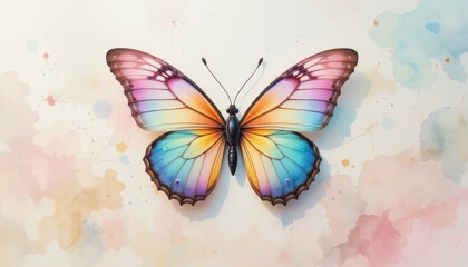Colorful butterfly art nature digital painting vibrant background close-up view beauty
