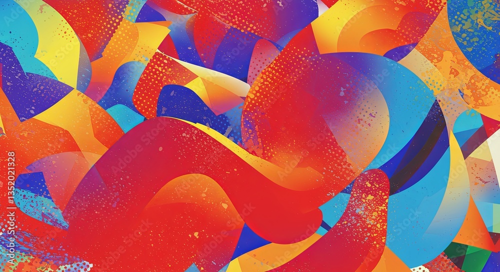 Poster a colorful abstract painting with a lot of different colors and shapes