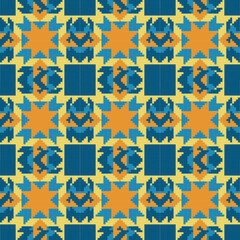 Navajo tribal vector seamless pattern. Native American ornament, Ethnic South Western d&eacute;cor style.  Boho geometric ornament. Vector seamless pattern. Mexican blanket rug. Woven carpet illustration. 