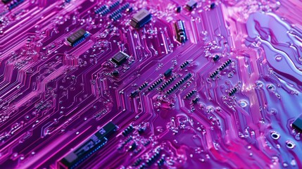 Close-up of a vibrant circuit board