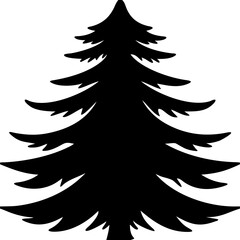 Obraz premium Silhouette of Evergreen Tree Vector Perfect for Nature Designs and Holiday Crafts