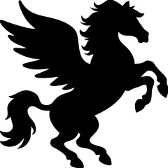 Fototapeta premium Majestic Winged Horse Silhouette Vector for Artistic Design and Fantasy Projects