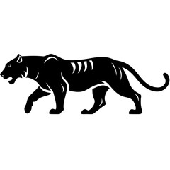 Obraz premium Striking Black Panther Silhouette Vector Art for Tattoo and Design Projects