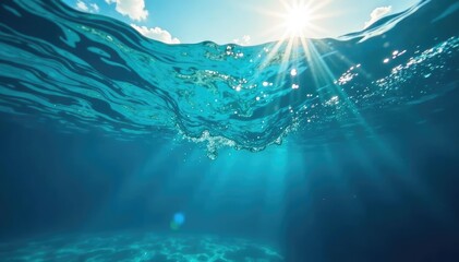 Subtle wave pattern forming an underwater scene, underwater, nature, element