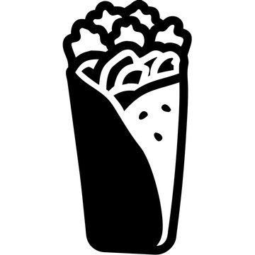 recommend clip art: Vector Illustration Burrito Silhouette Perfect for Restaurant Branding and Menu Design