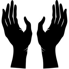 Obraz premium Silhouette of Open Hands Gesture Vector Art for Design and Inspiration