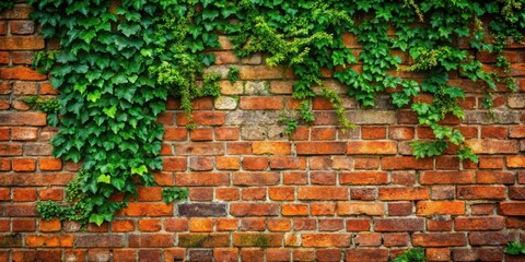 old red brick wall covered in ivy and moss, ivy, landscape,  ivy