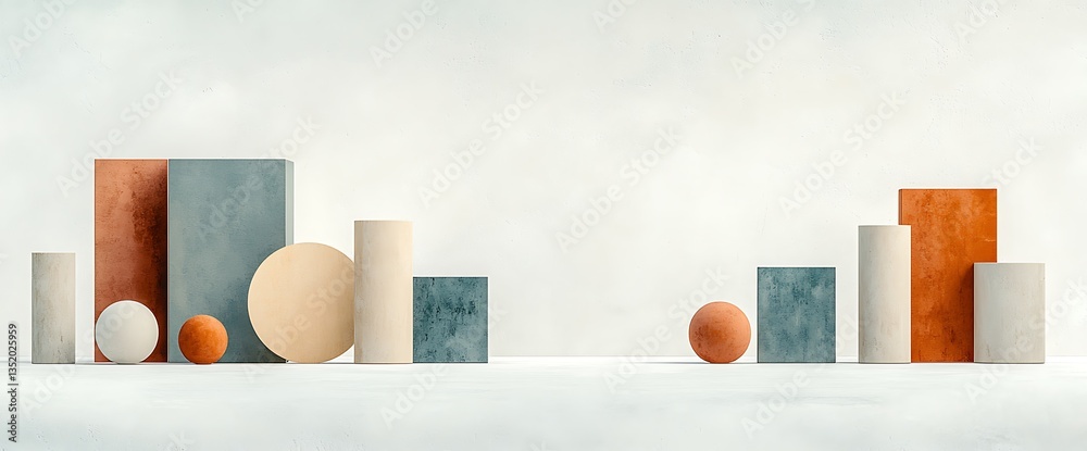 Poster geometric forms in muted colors