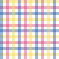 Multicolor gingham seamless pattern.Checkered tartan plaid repeat pattern.Geometric vector background wallpaper.