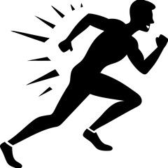 Dynamic Running Silhouette Vector for Fitness and Sports Designs