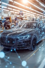 Car Manufacturing with Digital Overlay.