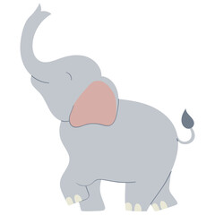 cute baby elephant handrawn flat style illustration