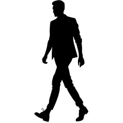 Silhouette of Walking Man Vector Art for Fashion Design and Business Use