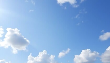 Captivating Blue Sky Panorama with Cumulus Clouds and Atmospheric Perspective