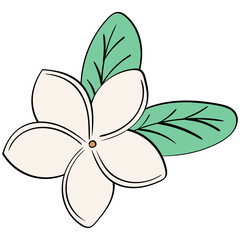 smiling sun with sunglasses  handrawn line and color style illustration