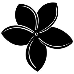 single plumeria flower handrawn solid style illustration