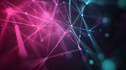 Futuristic Network Illustration with Vibrant Colors and Abstract Design