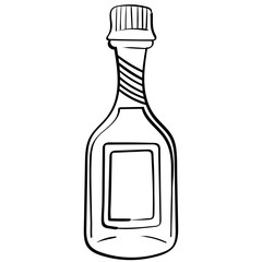 thai scented water bottle handrawn outline style illustration