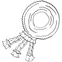 traditional thai floral garlanda handrawn outline style illustration