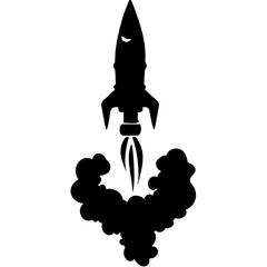 Fototapeta premium Rocket Launch Silhouette Vector Modern Design for Space Projects and Illustrations
