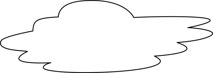 Black Line Art Flat White Fill Stratus Cloud Illustration, Stratus Cloud Drawing, Stratus Cloud Clipart
