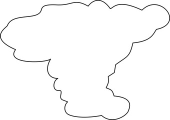 Black Line Art White Shadow Stratus Cloud Illustration Minimalist Cloud Drawing Clipart