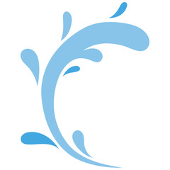 water splash elegant upward swirl handrawn flat style illustration