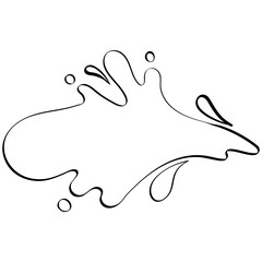 water splash flat side splash handrawn outline style illustration