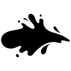 water splash flat side splash handrawn solid style illustration