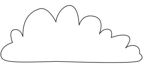 Black and White Line Art Stratus Cloud Illustration Drawing Outline Sketch Minimalist Ink Design