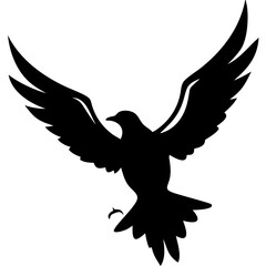 Obraz premium Majestic Bird Silhouette Vector Elegant Design for Tattoos or Wall Art