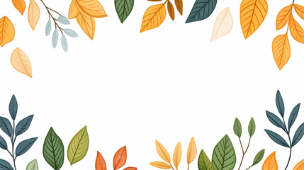 Fototapeta premium Autumn leaves frame, blank space, fall design, website banner, greeting card