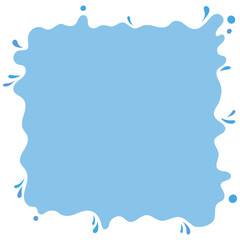water splash square frame handrawn flat style illustration
