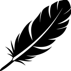 Fototapeta premium Black Feather Silhouette Vector Art for Tattoos and Creative Design Projects