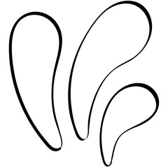 water splash three tall drops handrawn outline style illustration