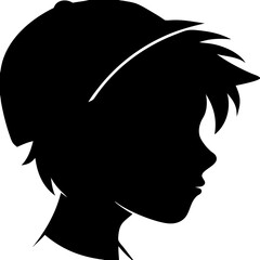 Child Silhouette Profile Vector Design for Art and Creativity Projects
