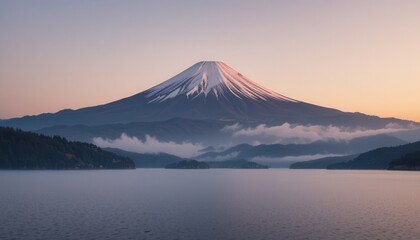 Fototapeta premium Majestic mount fuji japan landscape photography serene environment dawn viewpoint