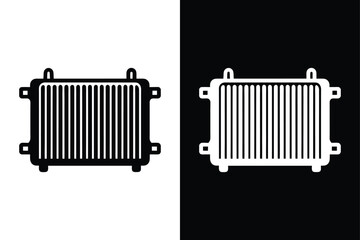 Minimalist Car Radiator Silhouette Icon Scalable Vector File.