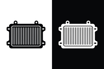Minimalist Car Radiator Silhouette Icon Scalable Vector File.