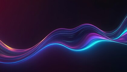 Neon Wave Abstraction: A mesmerizing, swirling neon wave of light dances across a dark backdrop, its vibrant hues of pink, purple, and blue create a captivating display of energy and motion. 