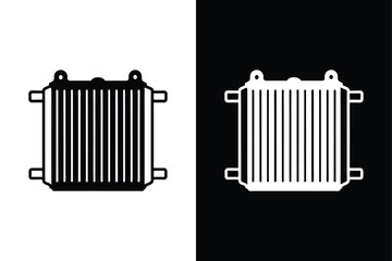 Car Radiator Silhouette Vector Icon High-Quality Black & White Design.