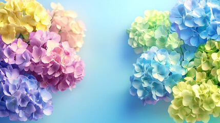 Obraz premium Close-Up of Vibrantly Colored Hydrangea Flowers