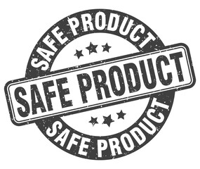 safe product stamp. safe product label. round grunge sign