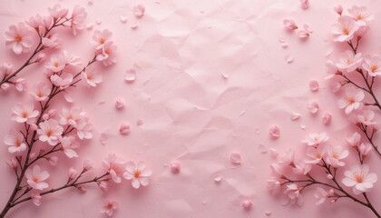 Cherry blossom branches floral background nature pink theme aesthetic serenity