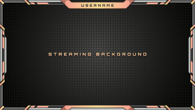 Abstract Streaming Background in Black, Silver and Peach Color Theme for Live Gaming and Streaming Broadcasts