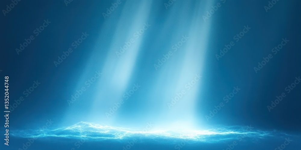 Aufkleber abstract blue background with glowing light and blurred shadows for product presentation in winter a