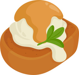 illustration brown sugar toast